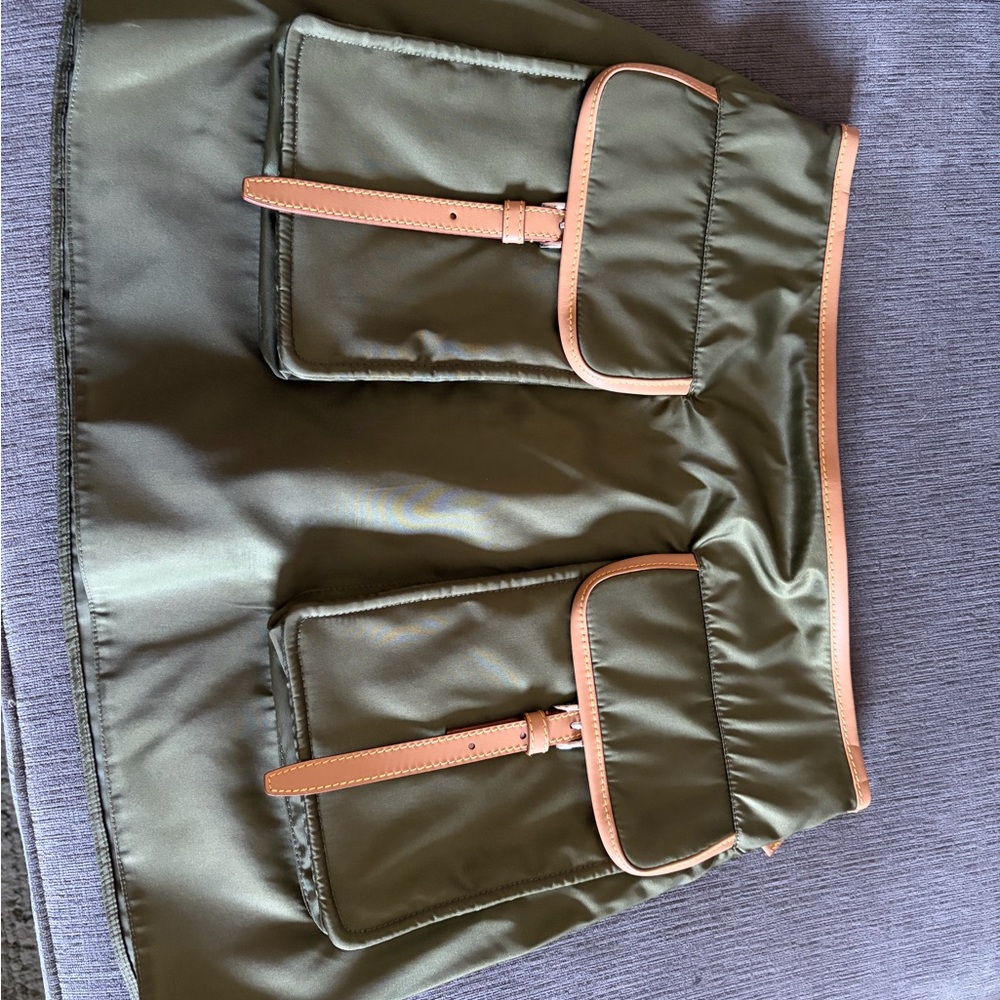 Prada Olive Green Skirt with Tan Details